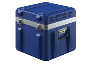 Gefahrengutbehälter aus Kunststoff in Farbe Blau