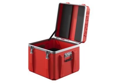 Gefahrgutbehälter aus Kunststoff in Farbe Rot