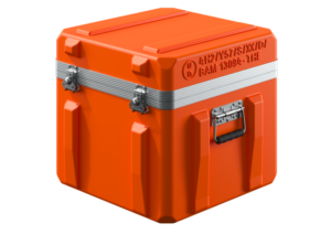 Gefahrengutbehälter aus Kunststoff in Farbe Orange